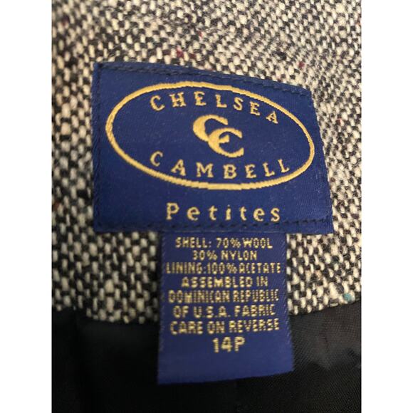 Chelsea Campbell Size 14 petite Wool Blend Jacket Women Vintage Blazer - Picture 6 of 7